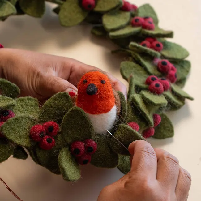 Wreath Rode Bes Roodborstje XL