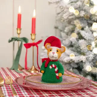 Sjaal met Verhaal Filz Dekoration Kat Kersttrui Candystick