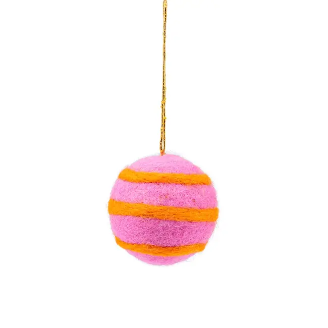Filz Weihnachtshänger Bal Streep Roze Kitschmas