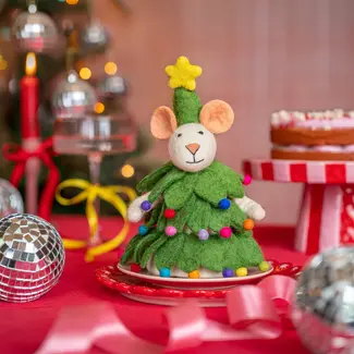 Sjaal met Verhaal Felt Decoration Muis Kerstboom