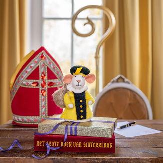 Sjaal met Verhaal Filz-Dekoration Muis Pietermuis geel