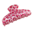 Red Cuckoo Hair Claw Clip Leopard Print pink