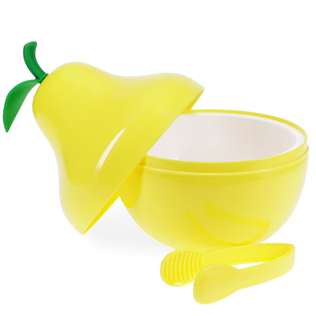 Fruit Ice bucket With Lid & Tongs pear