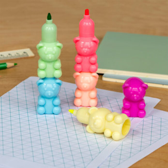 Stackable Highlighters Set Teddy Bear