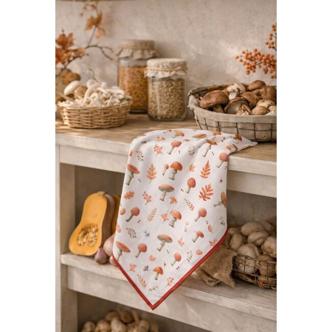 Tea towel Autumn Toadstools