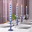 Dinner Kerzen Stripe blue in Display