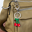 Beaded Keyring Bag Charm Cherry