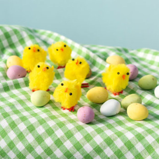 Fluffy Easter Decorations Mini Chicks Set of 6