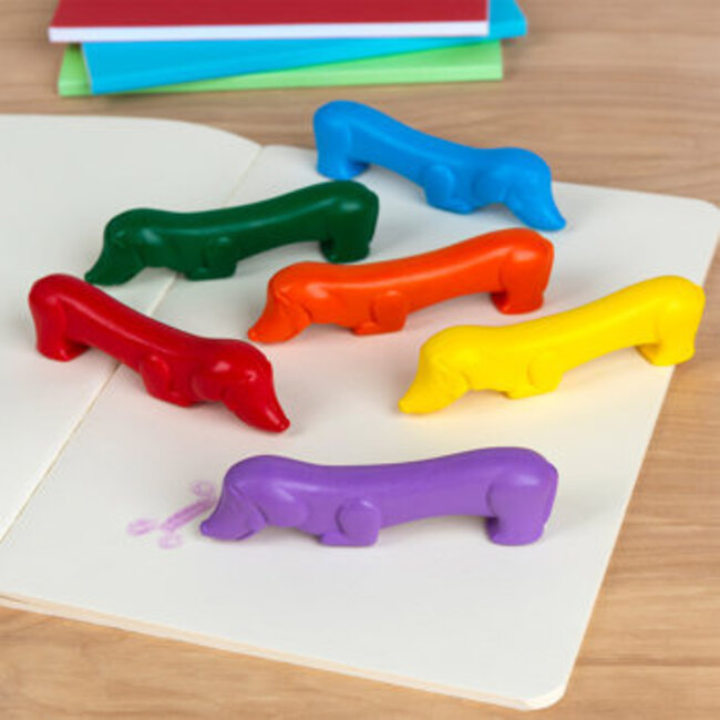 Crayons Sunny Sausage Dog shaped