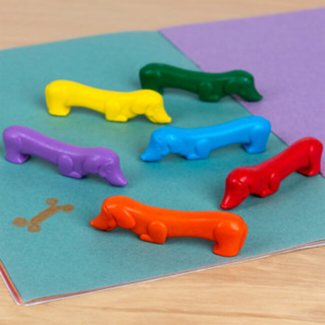 Crayons Sunny Sausage Dog shaped