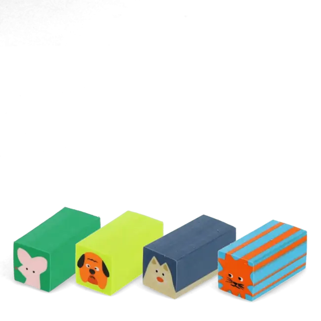 Erasers Animal Face in Display