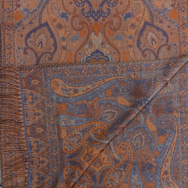 Schal Cashmere Mix Vintage Paisley brown/coffee