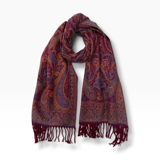 Pure & Cozy Schal Cashmere Mix Vintage Paisley burgundy/maroon