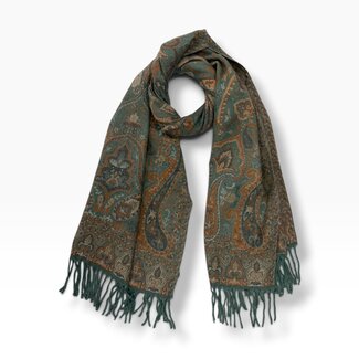 Pure & Cozy Schal Cashmere Mix Vintage Paisley green
