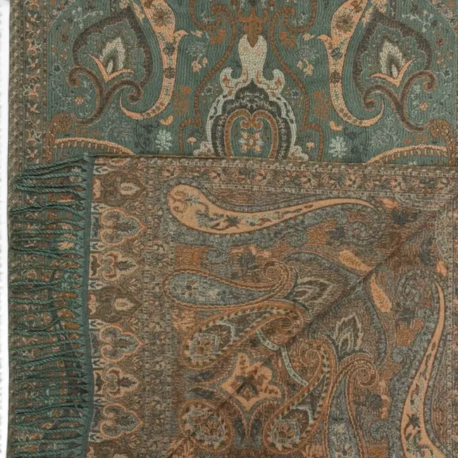 Schal Cashmere Mix Vintage Paisley green