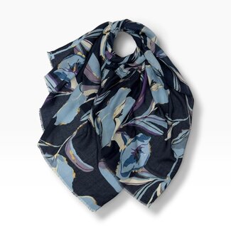 M&K Collection Scarf Wild Rose navy