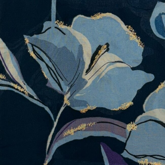 Scarf Wild Rose navy