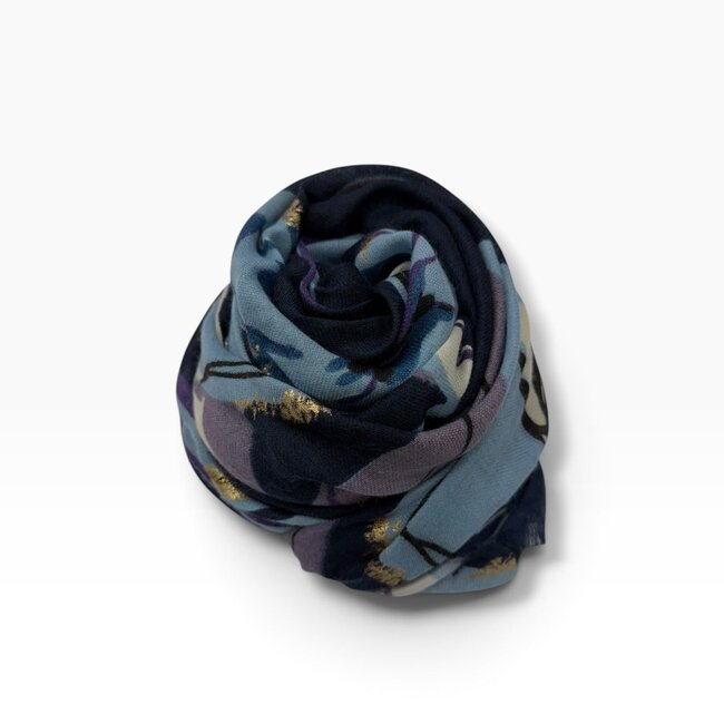 Scarf Wild Rose navy