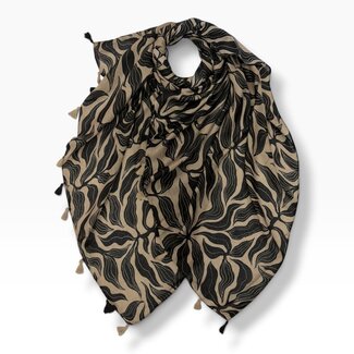 M&K Collection Scarf Dry Leaves brown
