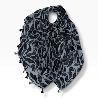M&K Collection Scarf Dry Leaves navy