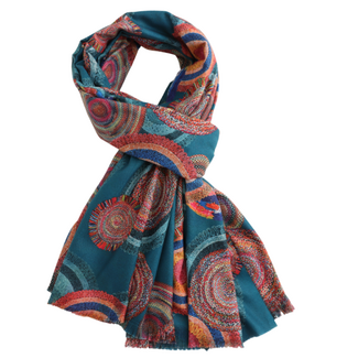 M&K Collection Scarve Circles teal