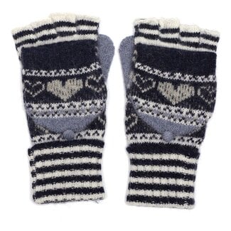 Pure & Cozy Handschuhe Hearts & Stripes navy