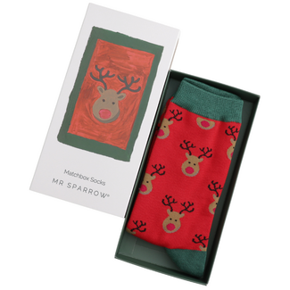 Miss Sparrow Männer-Socken Matchbox Reindeer