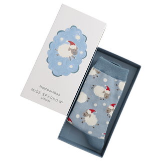 Miss Sparrow Damen-Socken Matchbox Santa Sheep