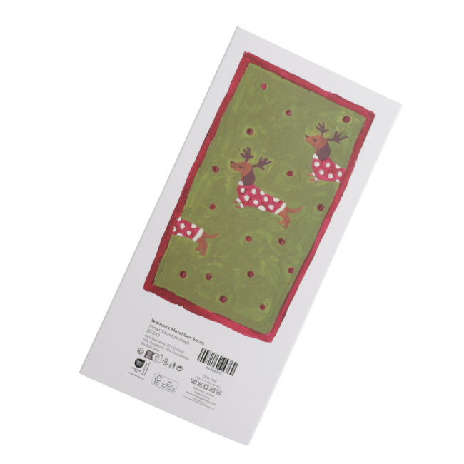 Damen-Socken Matchbox Xmas Sausage Dogs
