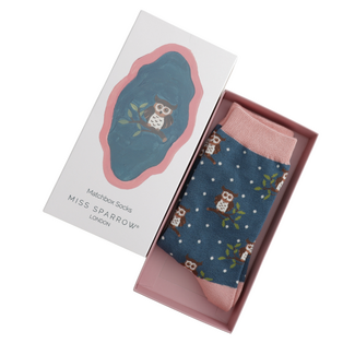 Miss Sparrow Women’s Matchbox Socks Winter Owls