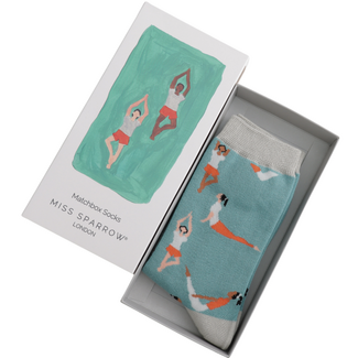 Miss Sparrow Damen-Socken Matchbox Yoga Poses
