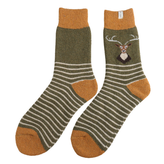 Miss Sparrow Männer-Socken Woolmix Stag olive