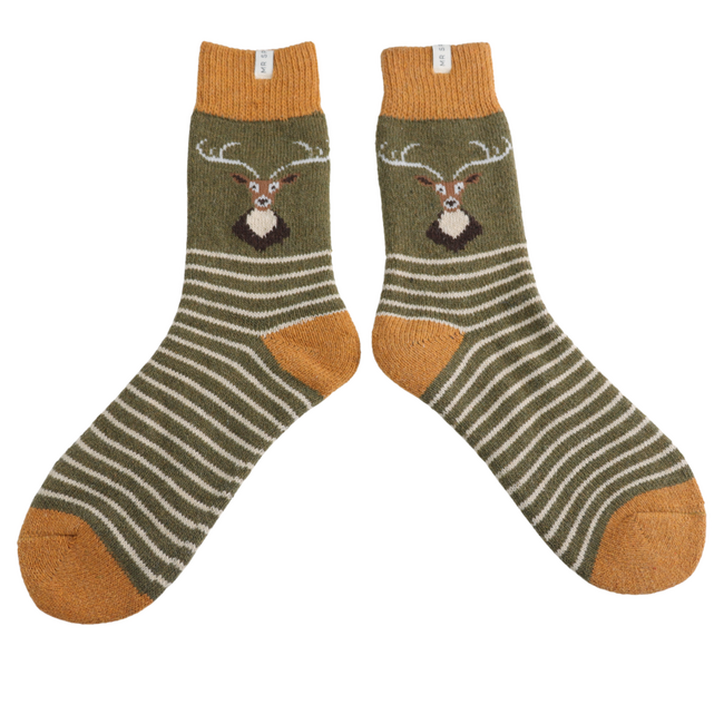 Mens Socks Woolmix Stag olive