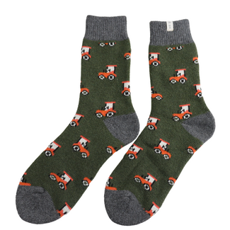 Miss Sparrow Mens Socks Woolmix Tractor olive