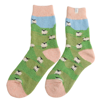 Miss Sparrow Socks Woolmix Highland Sheep duck egg