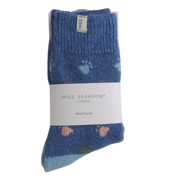 Socken Woolmix Multi Paw Prints Denim