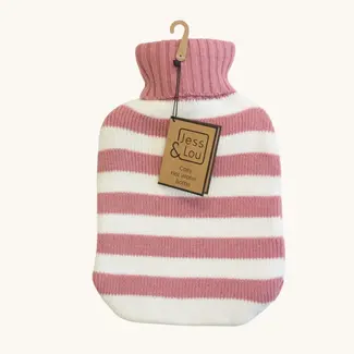 Jess & Lou Wärmflasche Stripes pink & white