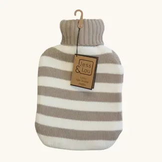 Jess & Lou Wärmflasche Stripes taupe & white