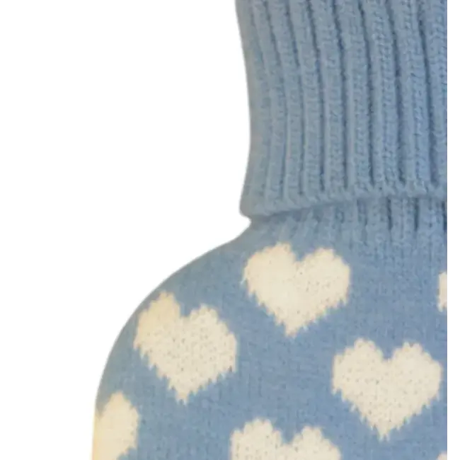 Wärmflasche Hearts cornflower & white