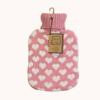 Jess & Lou Wärmflasche Hearts pink & white