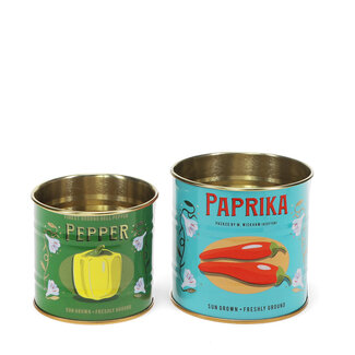 Rex London Storage Tins Paprika & Pepper Mini Set of 2