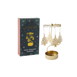 CGB Giftware Teelicht-Spinner Christmas Tree gold