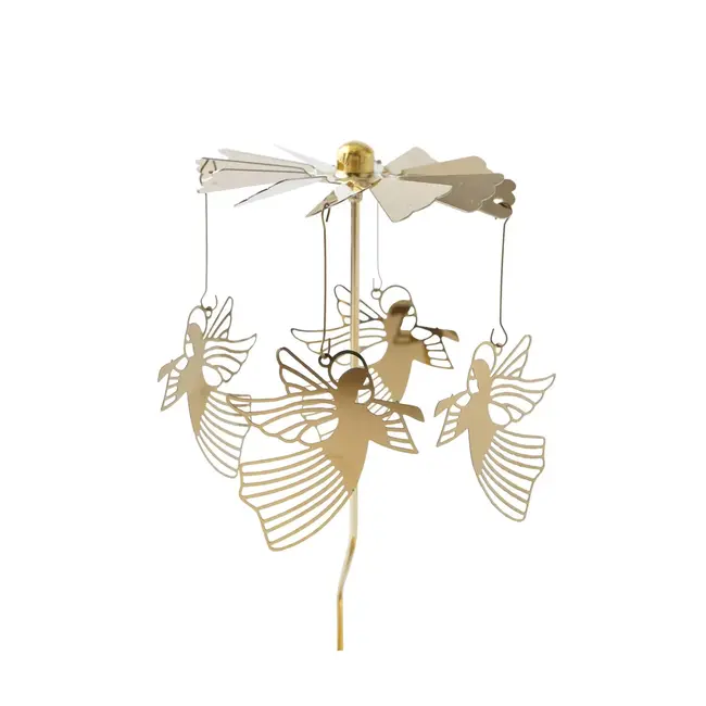 Tealight Spinner Christmas Angel gold