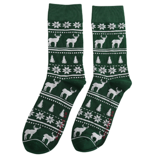 Miss Sparrow Männer-Socken Cotton Christmas Pattern green