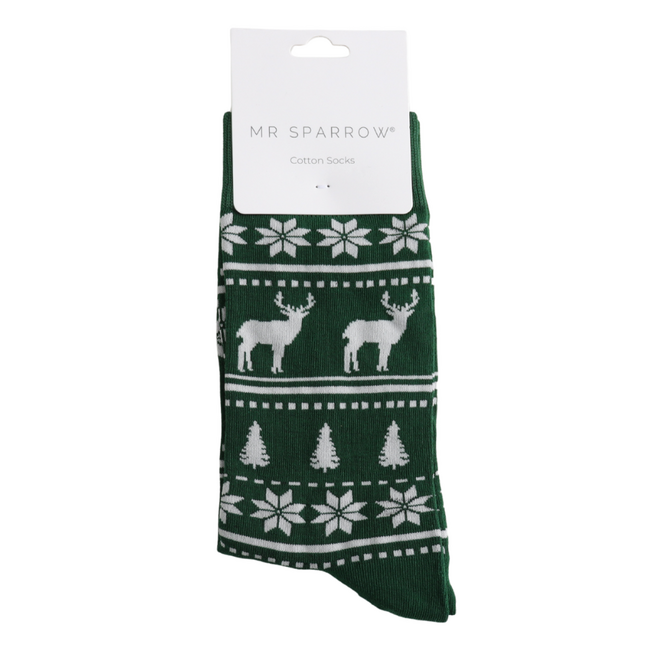Männer-Socken Bamboo Christmas Pattern green