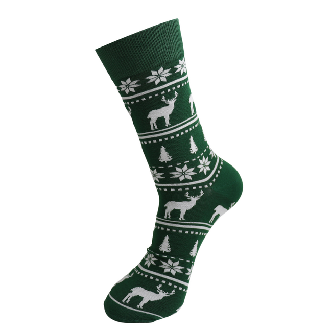 Mens Socks Bamboo Christmas Pattern green