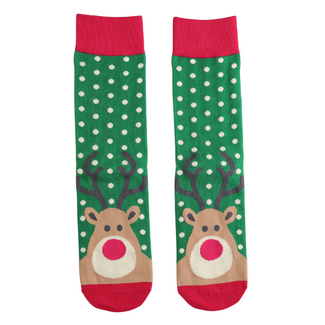 Miss Sparrow Socks Cotton Cute Reindeer green