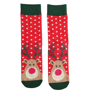 Miss Sparrow Socken Cotton Cute Reindeer red