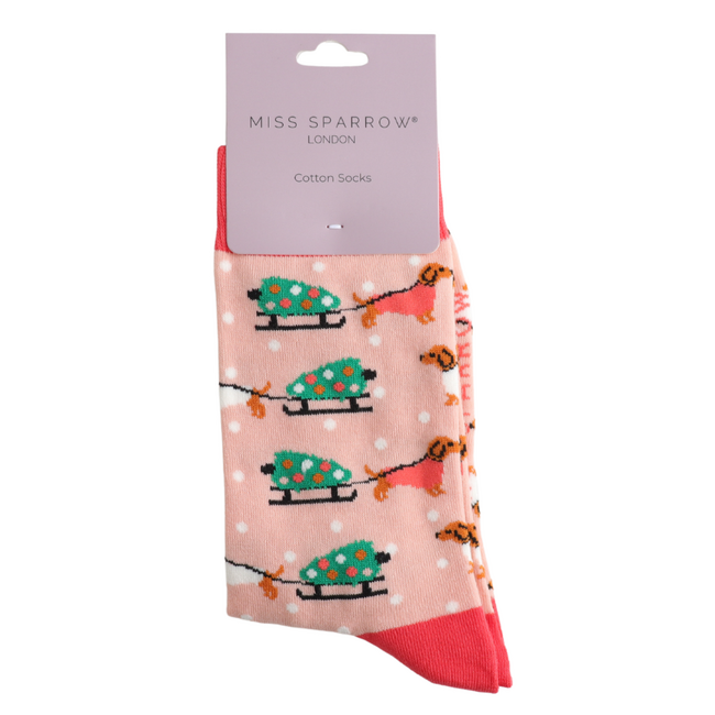 Socken Cotton Sausage Sleigh Dogs dusky pink
