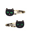 Hair Clips Black Cat Set of 2